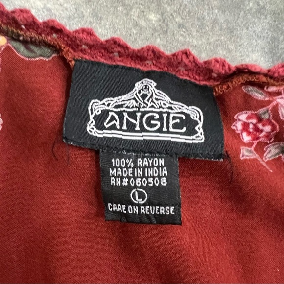 Angie Cardigan Womens L Brick Bull Skull Floral Kimono Western Cowgirl Boho EUC - Picture 5 of 7